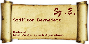 Szútor Bernadett névjegykártya