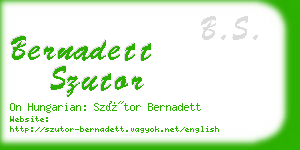 bernadett szutor business card
